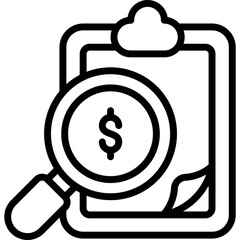 audit,magnifying glass, money, paper, and clipboard