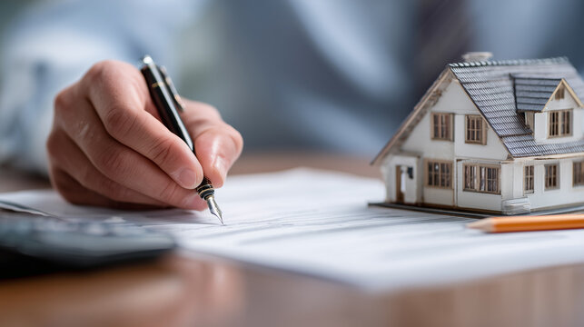 Signature des documents pour l'achat d'une maison dans un bureau