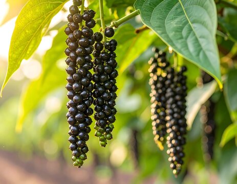 Close-up of Ailanthus altissima Seed Clusters in Sunlight