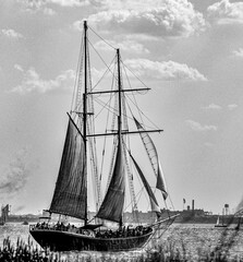 Old sailing ship in New York Harbor © Clyde Sweatt