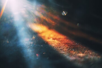 light leak overlay effect with bokeh blur light leaks, retro grain noisy film distressed texture light leak flare on black background, retro film overlay