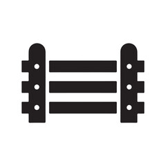 Minimalist Black Fence Icon on White Background