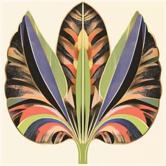 Handdoek met foto Meisjeskamer A symmetrical banana leaf art illustration pattern.  © Rawpixel.com