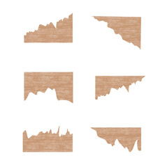 set of vintage torn paper