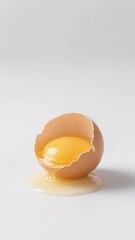 Broken egg with yolk and egg white