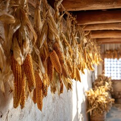 corn drying in the sun