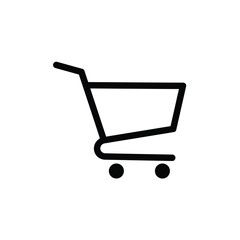 Black shopping cart icon on white vector