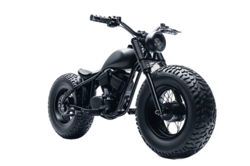 Classic chopper bike isolated on transparent background