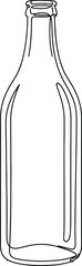 Obraz premium Minimalist line art illustration of a clear glass bottle