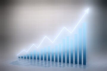 Rising Bar Graph Illustration Showing Growth, Success, and Positive Trends in Business and Finance