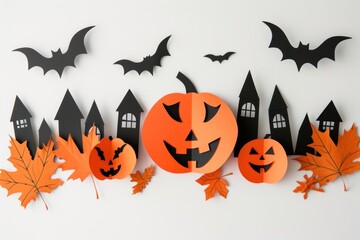 Fototapeta premium Halloween plant leaf anthropomorphic.