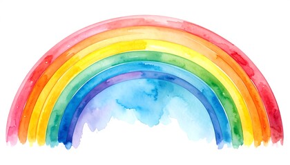 Obraz premium Watercolor rainbow illustration