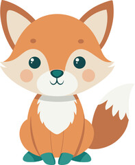 vector illustration of cute fox