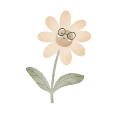 cartoon flower. Colorful illustration, flat style. design for cards, print, posters, logo, cover