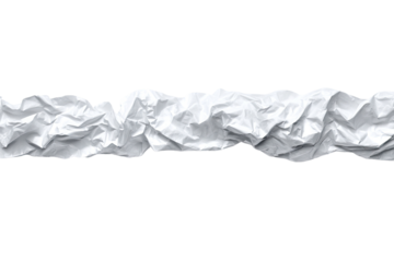 Crumpled white paper strip against black background