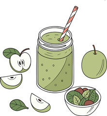 vector illustration of a set of fruits