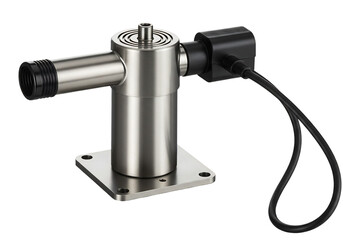 精密機械部品　金属光沢　クリーンな背景上