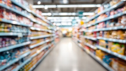 Fototapeta premium Blurred supermarket aisle