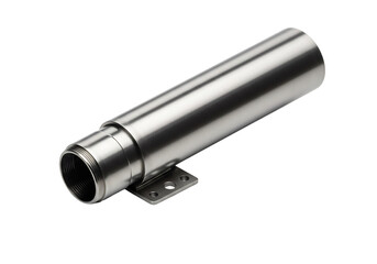 鏡面仕上げの金属部品　精密機械部品　シンプル背景上