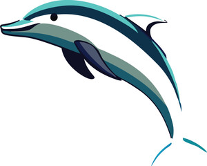 vector illustration of dolphin isolated on white background