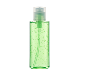 清潔感あふれる緑のジェルボトル　透明感とシンプルデザイン