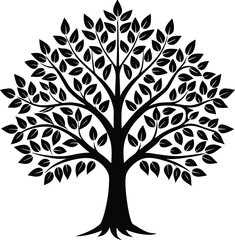 Obraz premium Stylized Black Tree with Lush Foliage