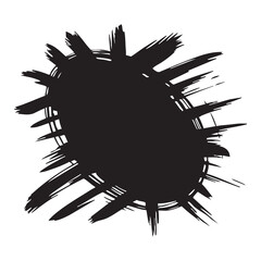 Set of brush strokes, ink splashes, and artistic design elements. Stains and blots. High-quality hand-drawn. Set of isolated vector elements