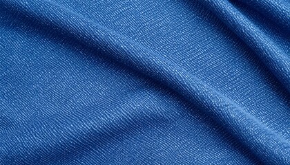 A Close-up of Blue Denim Fabric Texture with Folds and Creases.