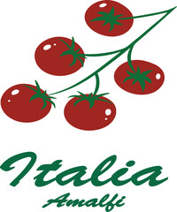 Tomato pomodoro italy Italian European euro  juicy food gourmet Amalfi euro summer Mediterranean Vector illustration slogan tshirt tee clothing trendy fashion design logo