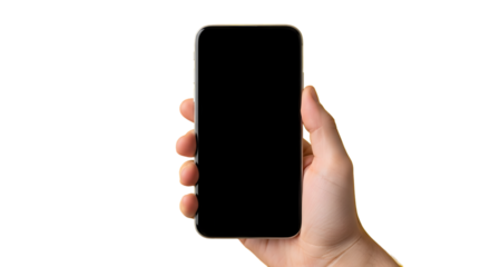 Hand holding modern smartphone