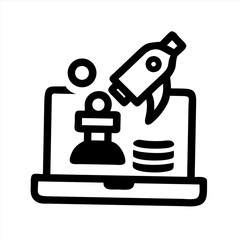 Digital strategy and business growth icon