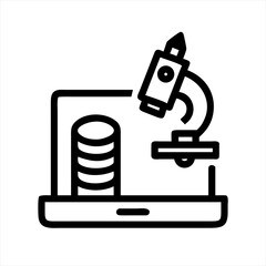 Microscope examining data stack on a tablet computer screen