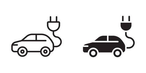 car charge plug icon sign vector , Car charging point icon . Electric plug symbol.