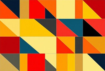 Sharp geometric shapes, bold squares, Bauhaus style vector mosaic ,  angular,  bauhaus