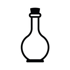 Black potion bottle icon on white background vector