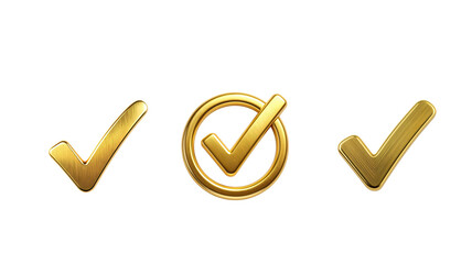 Gold check mark on transparent background png