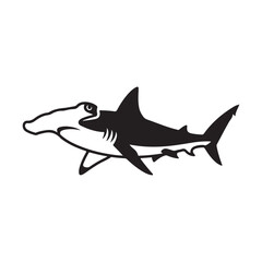 Modern Stylized Hammerhead Shark Illustration in Black and White
