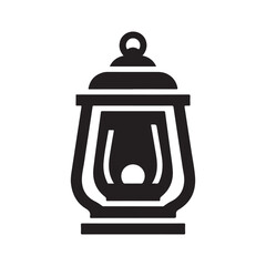 Simple Black and White Lantern Icon