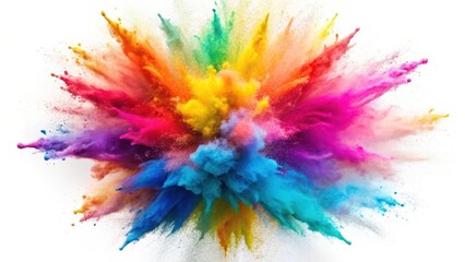 Powder explosion on white background