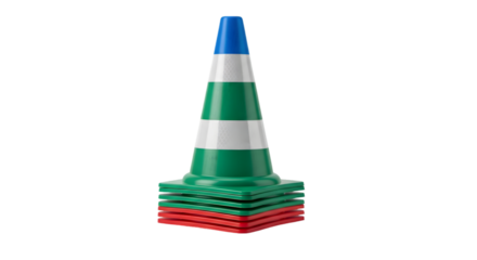Traffic cones stacked