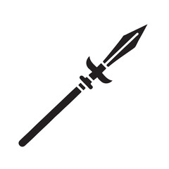 Stylized Black Spear Weapon Icon on White Background