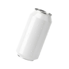 Bright white can of soda against a neutral background, perfect for beverage advertising and refreshing drink promotions isolated on white or transparent background. PNG