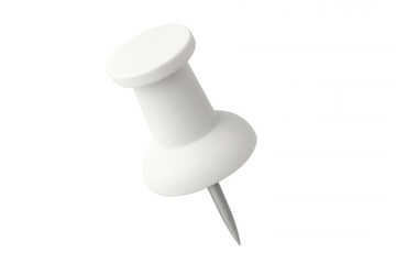 White push pin isolated, puncturing translucent surface, highlighting minimal design element for professional graphic compositions