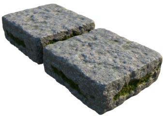 古びた石畳の質感　自然な苔の生え方　灰色基調のテクスチャ