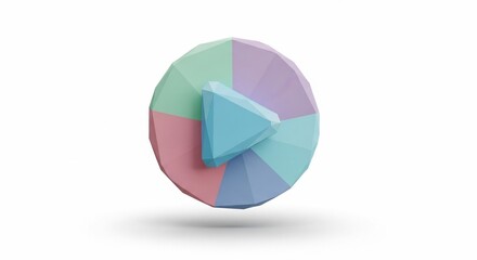 Colorful Multimedia Button: A modern, abstract design with pastel colors and a play button, symbolizing multimedia or entertainment. This graphic captures a sense of innovation and digital ease.