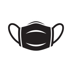 Simple Protective Face Mask Icon on White Background