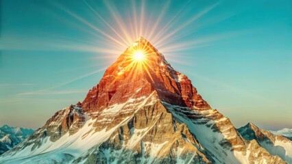 Mountain peak in morning sunshine