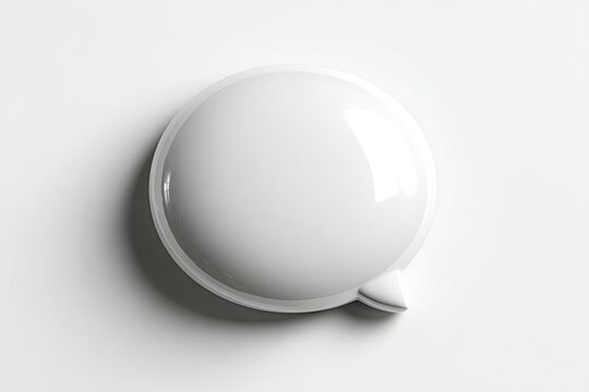 White, glossy speech bubble on white background