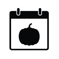 Black pumpkin calendar icon white