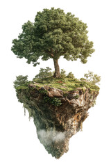 Floating island with a large tree